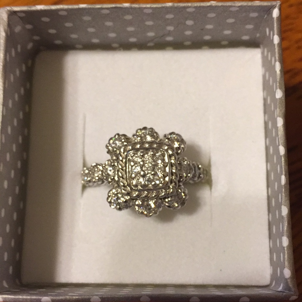 Judith Ripka CZ cluster ring.